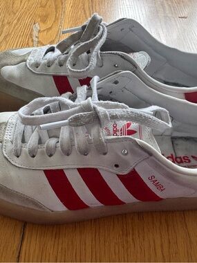 adidas Samba White Sneakers with Red Stripes